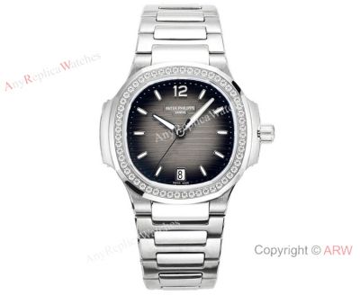 Swiss Cal.324 SC Patek Philippe Lady-Nautilus Watch Stainless steel Diamond bezel